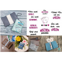 Stickdatei ITH - Spielkartenhüllen 8 Motive & Blanko